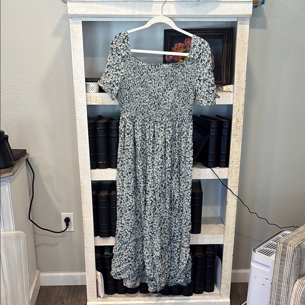 Floral Green Maxi Dress